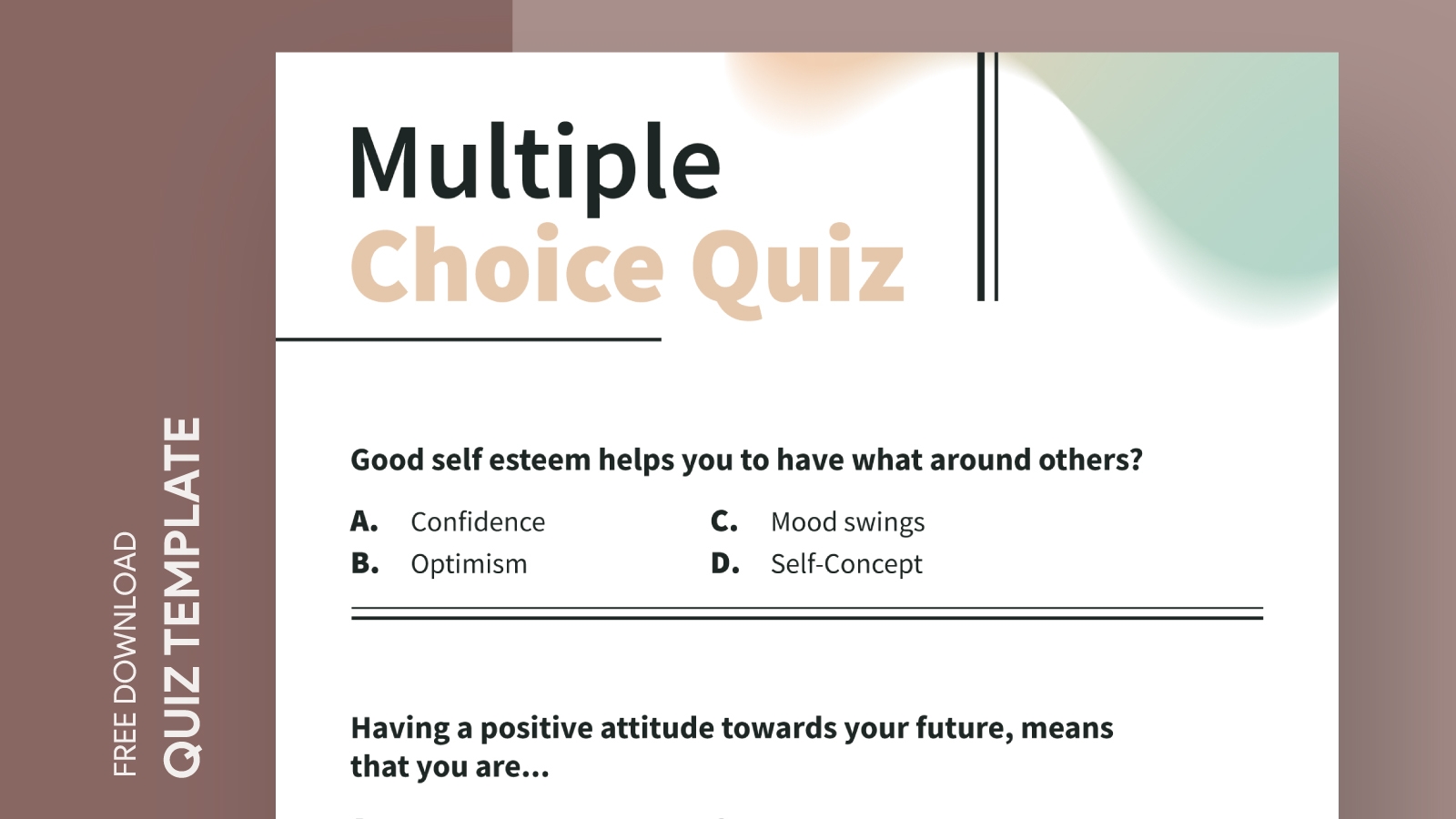 Multiple Choice Quiz Free Google Docs Template Gdoc io