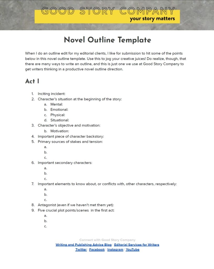 Novel Outline Template Kidlit Novel Outline Template Kidlit