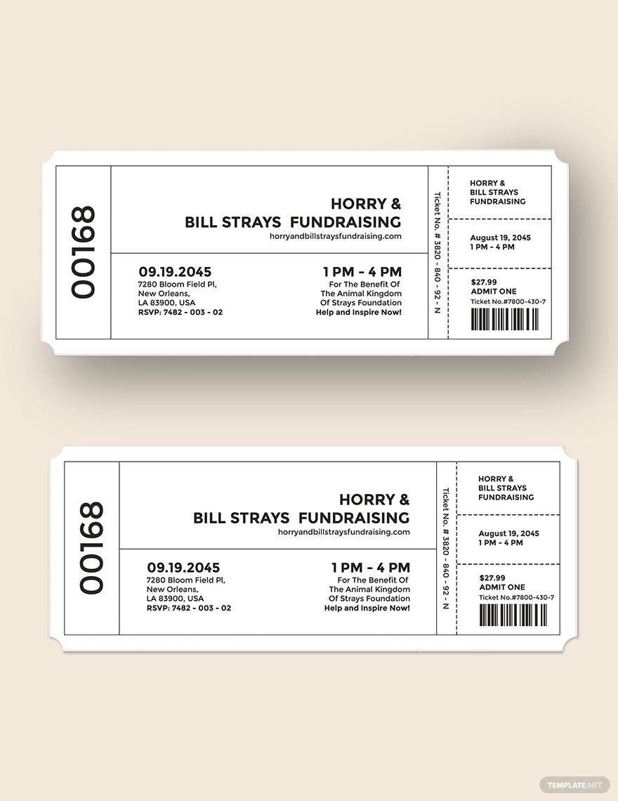 Numbered Fundraiser Ticket Template In Pages Illustrator PSD Word Publisher Download Template