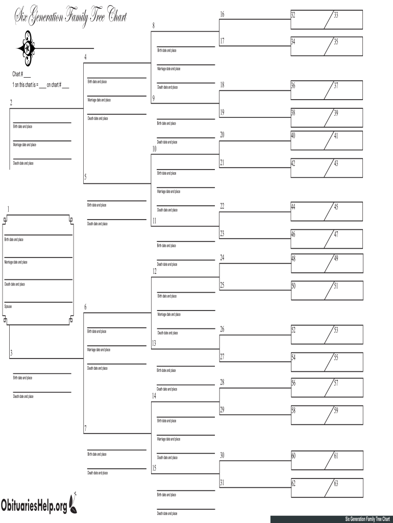 Obituaries Six Gen Family Tree Chart Blank Fillable Template Fill Out Print Download PDF PdfFiller