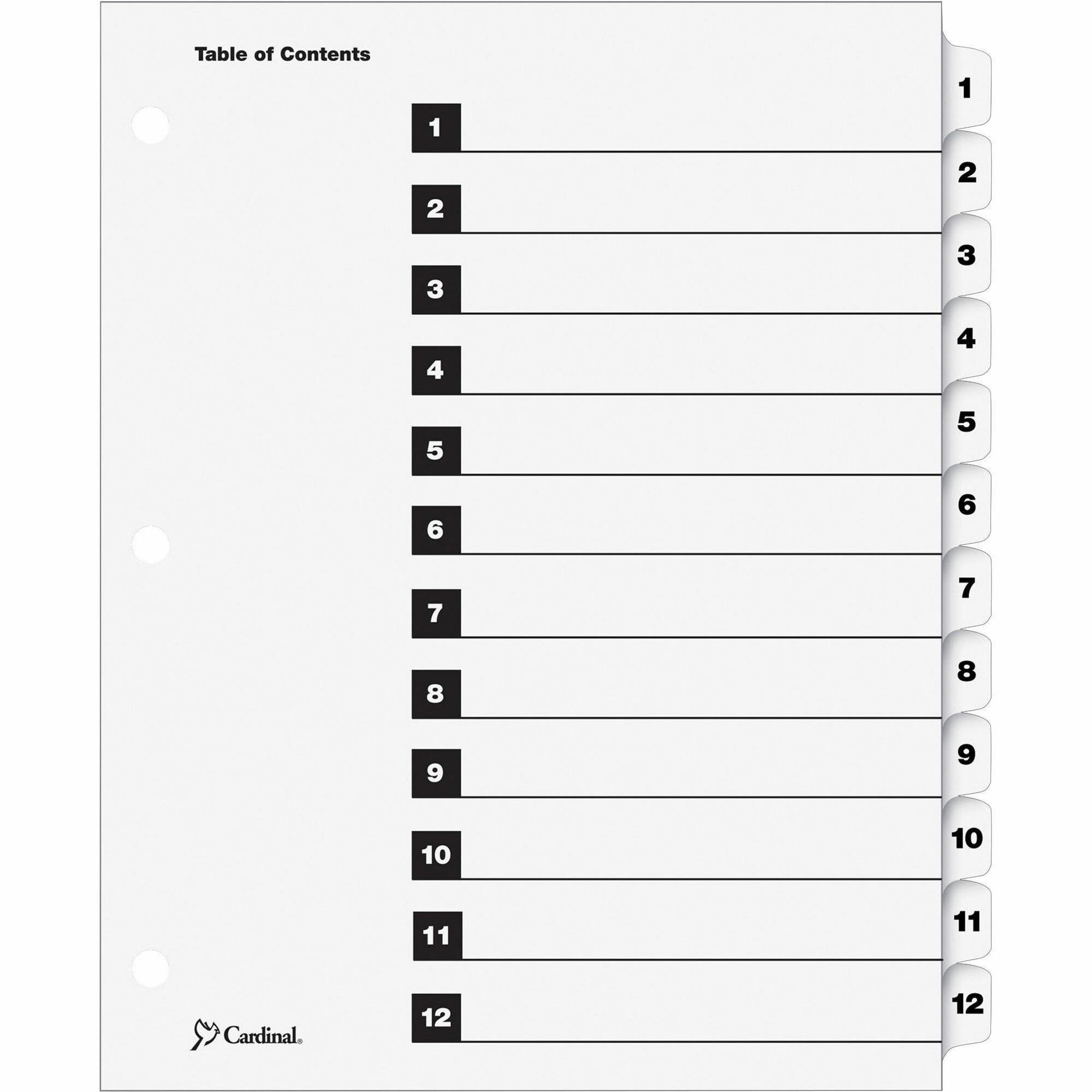 printable divider tabs template