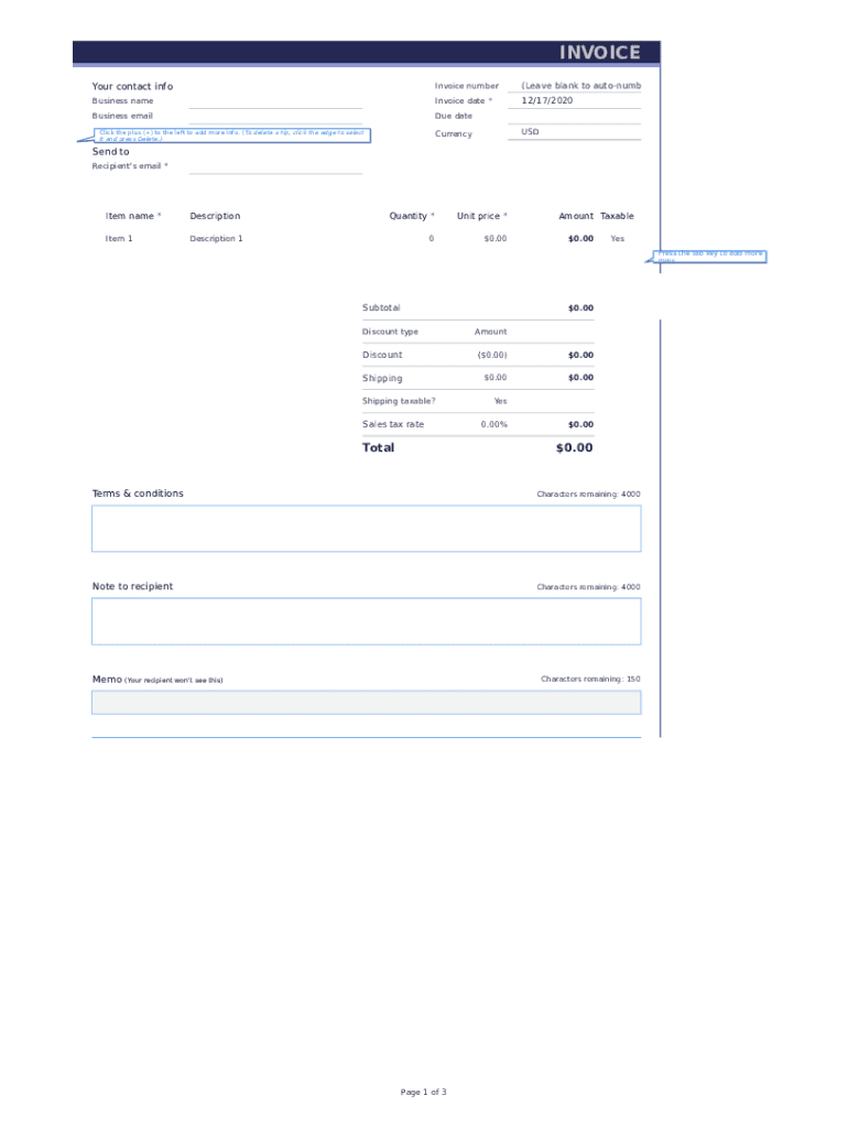 Paypal Invoice Template Fill Out Sign Online DocHub