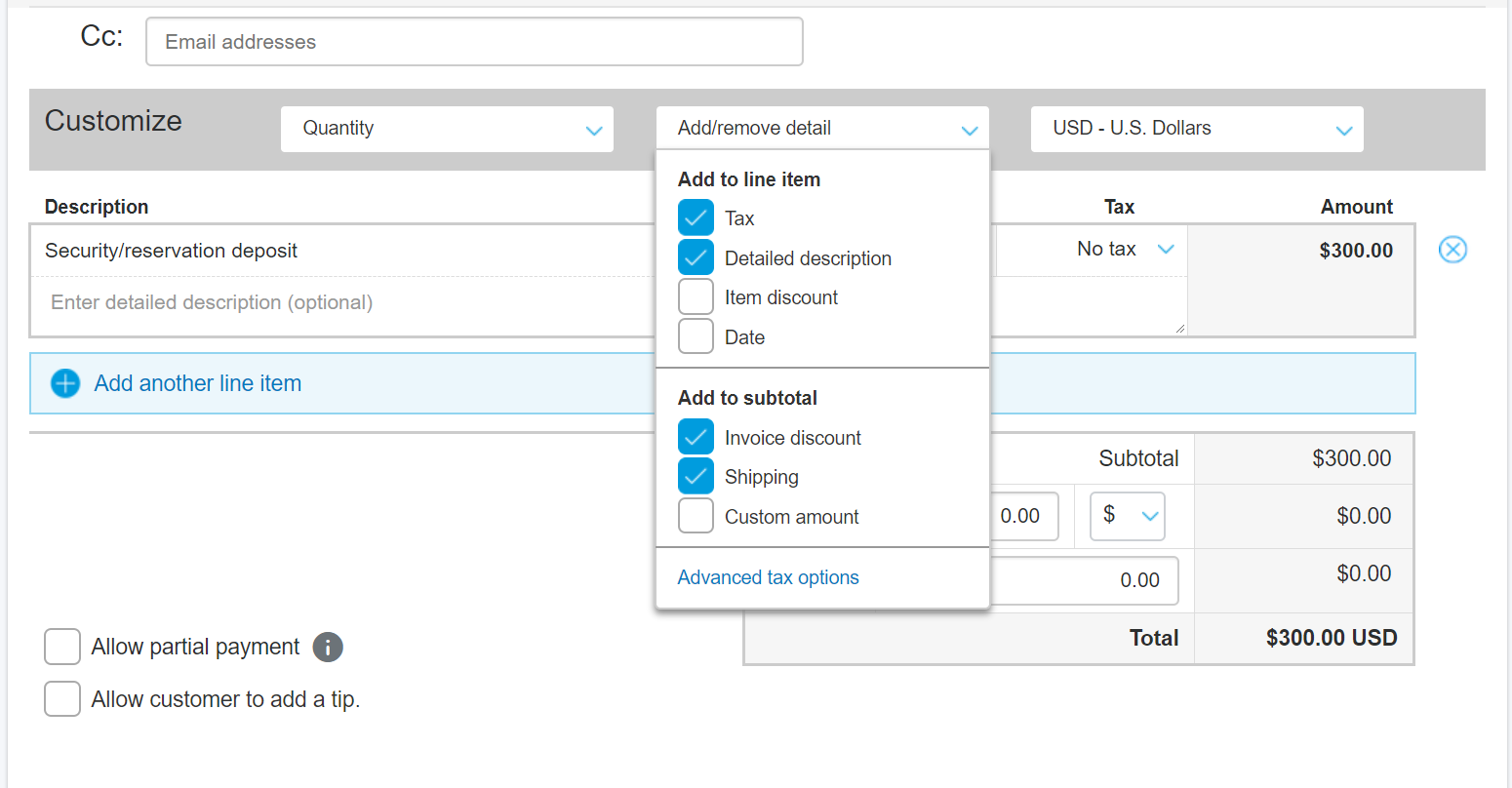 paypal invoice template