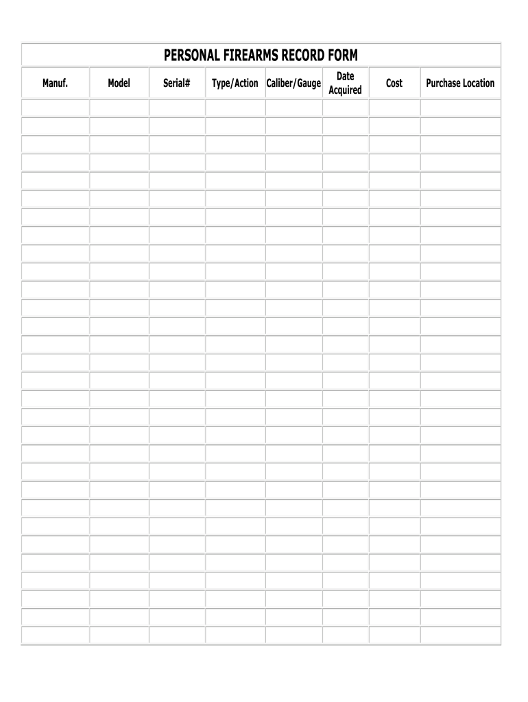 Personal Firearms Record Pdf Fill Out Sign Online DocHub