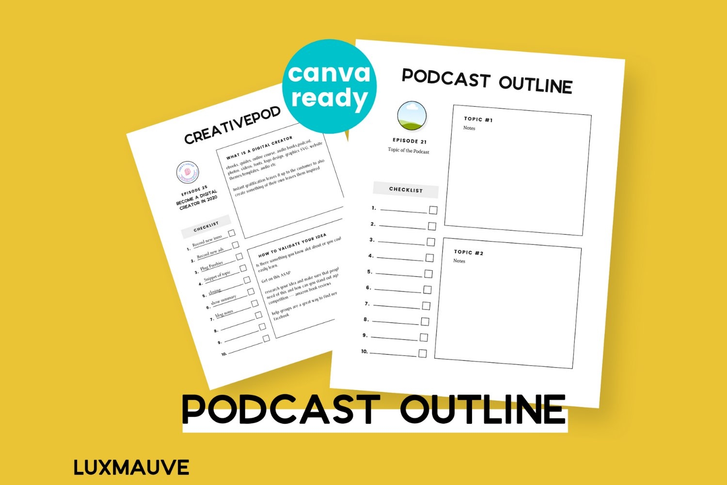 Podcast Outline Canva Template 869199 