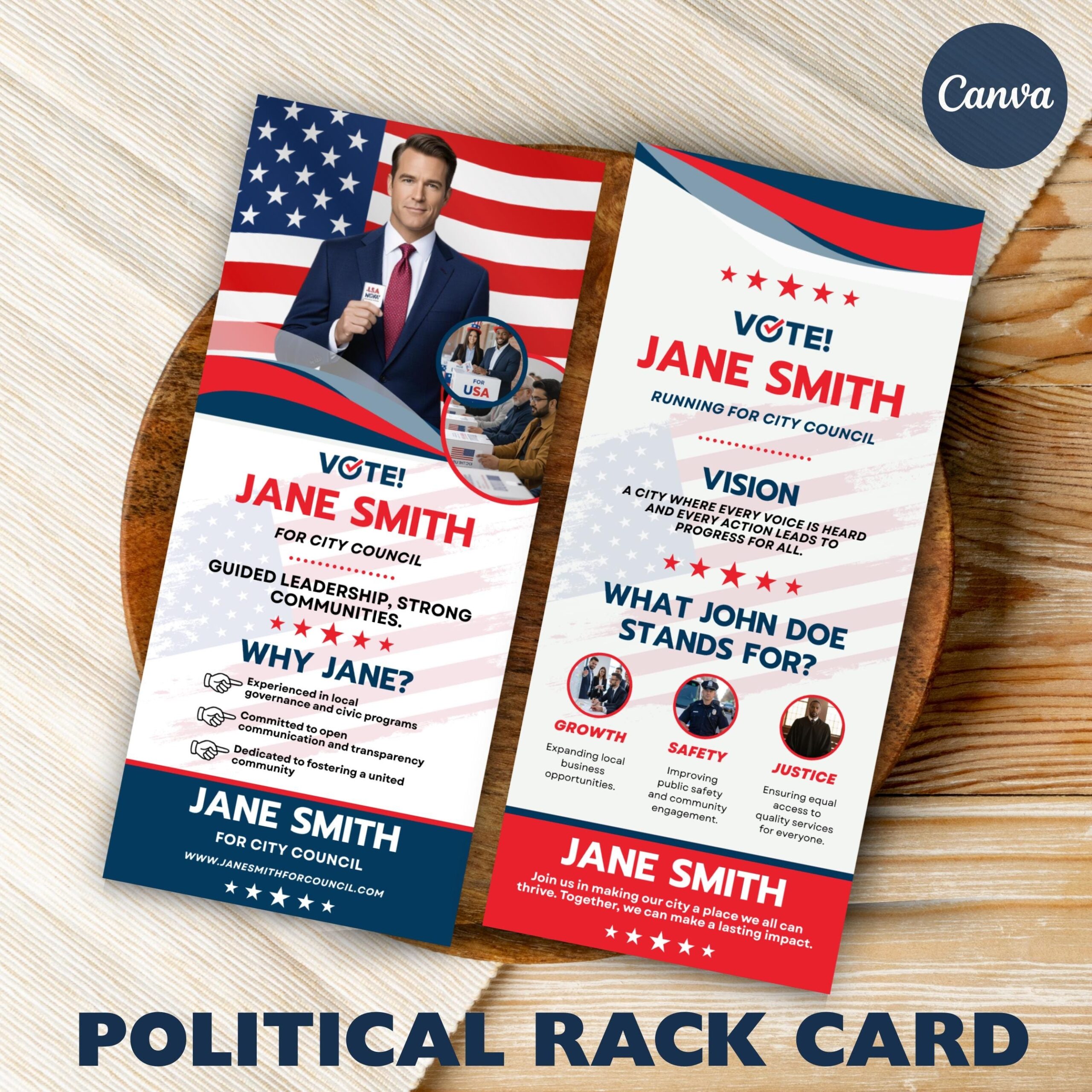 Political Campaign Rack Card Template Election Candidate Flyer Template Political Flyer Template Political Card Canva Template Etsy Israel