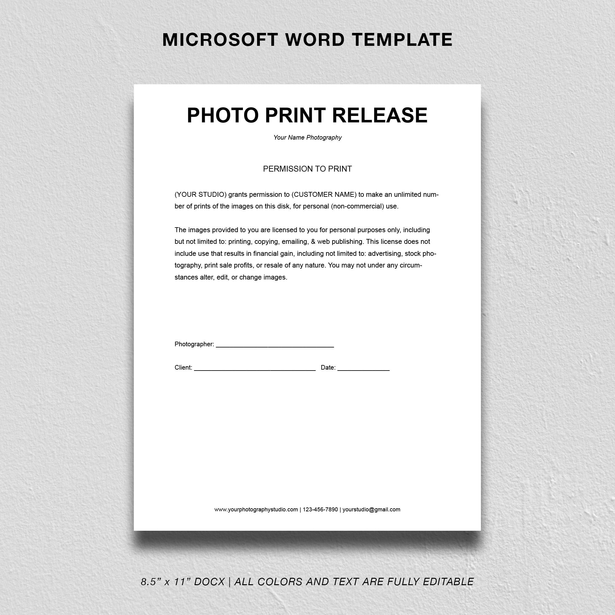 release form template
