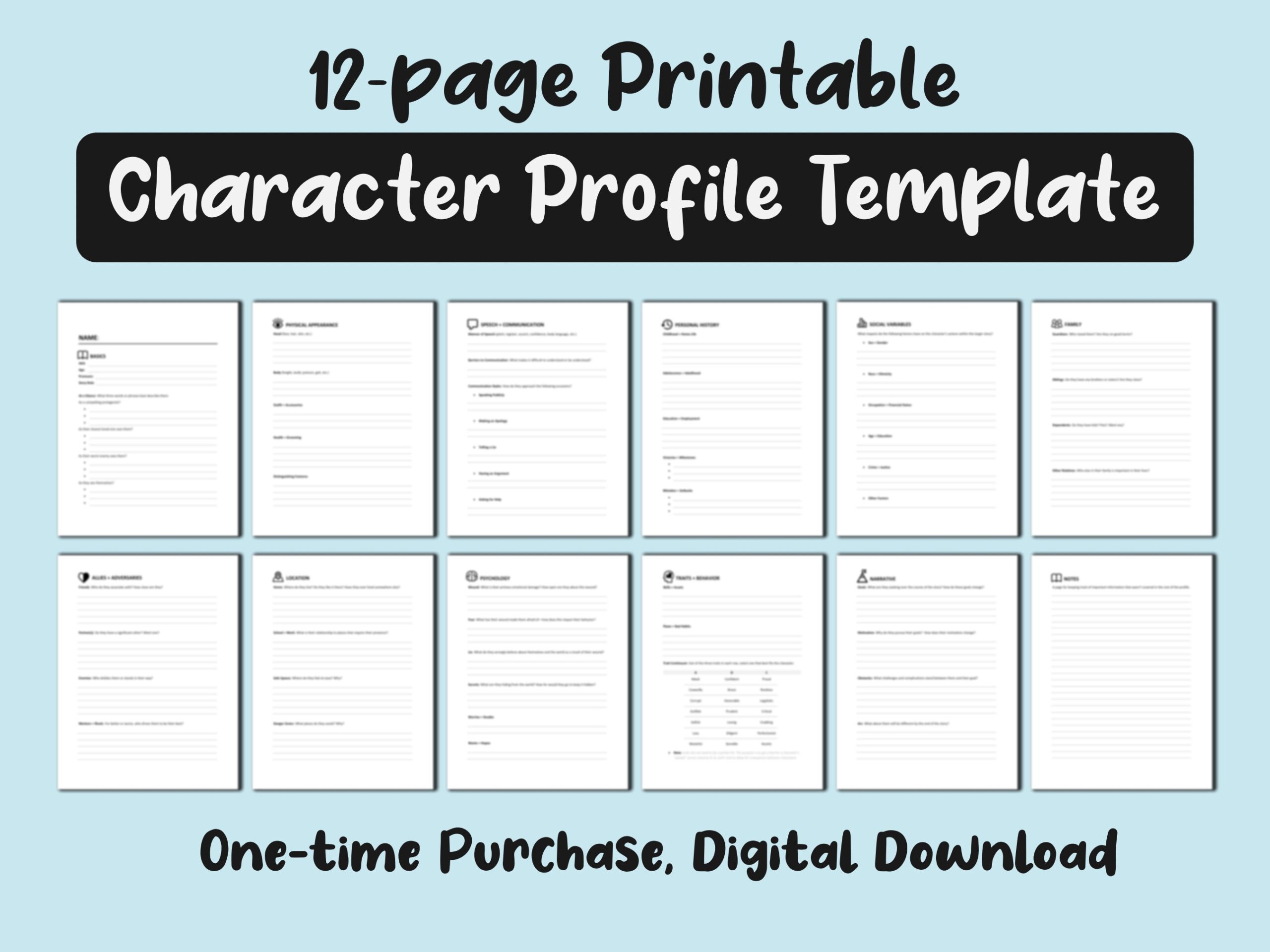 character creation template