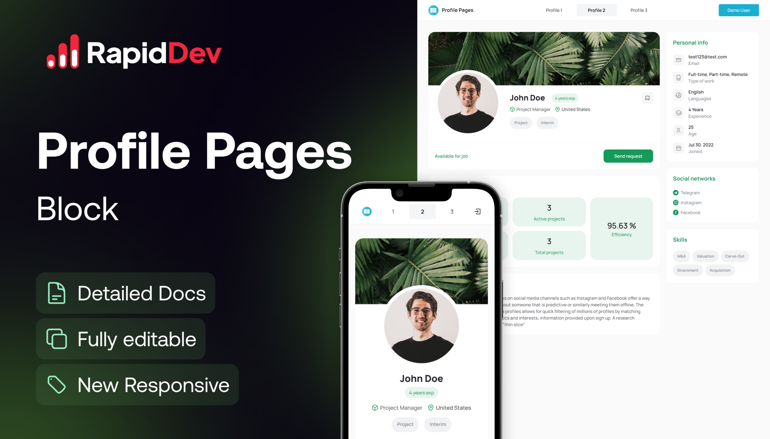 Profile Page Block Template Bubble