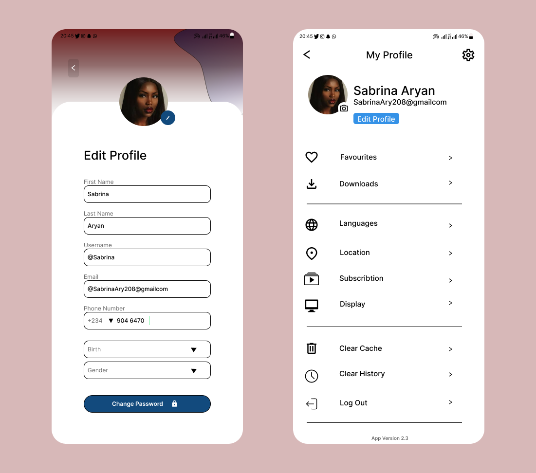 Profile Page Figma