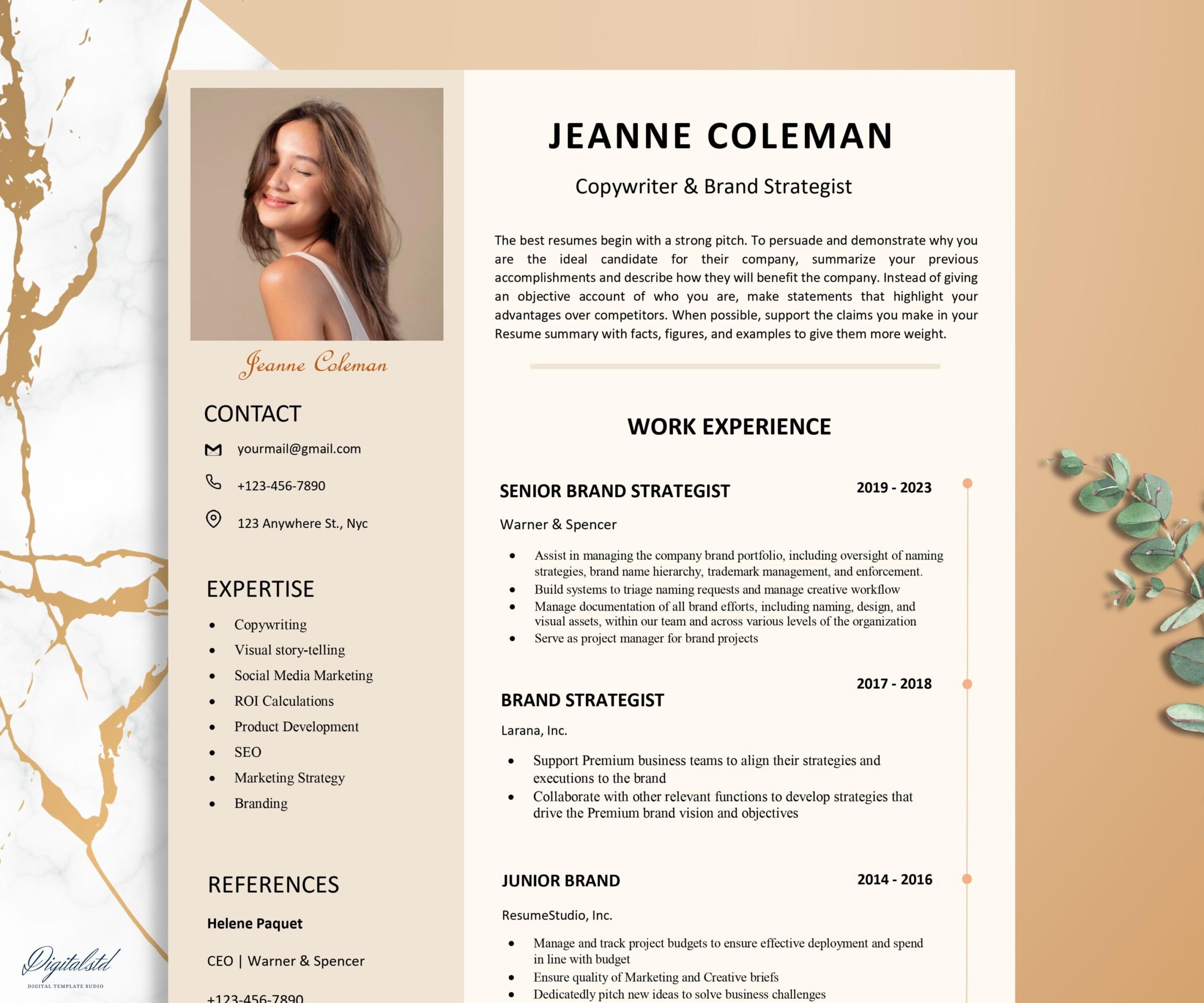 modern resume template 2019