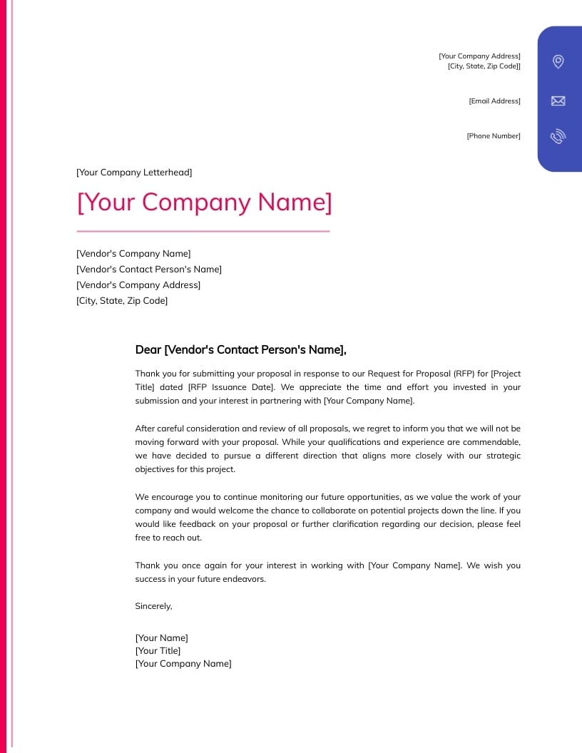 RFP Rejection Letter Template Visme RFP Rejection Letter Template Visme