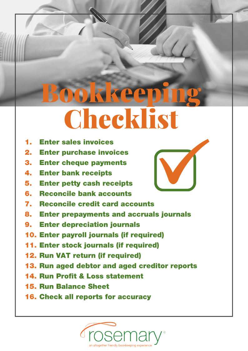 bookkeeping checklist template