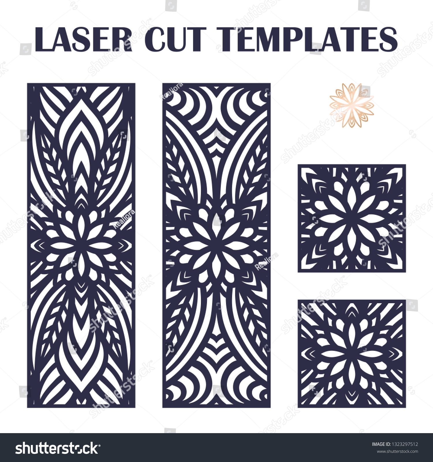 Set Laser Cut Templates Decorative Lasercutting Stock Vector Royalty Free 1323297512 Shutterstock