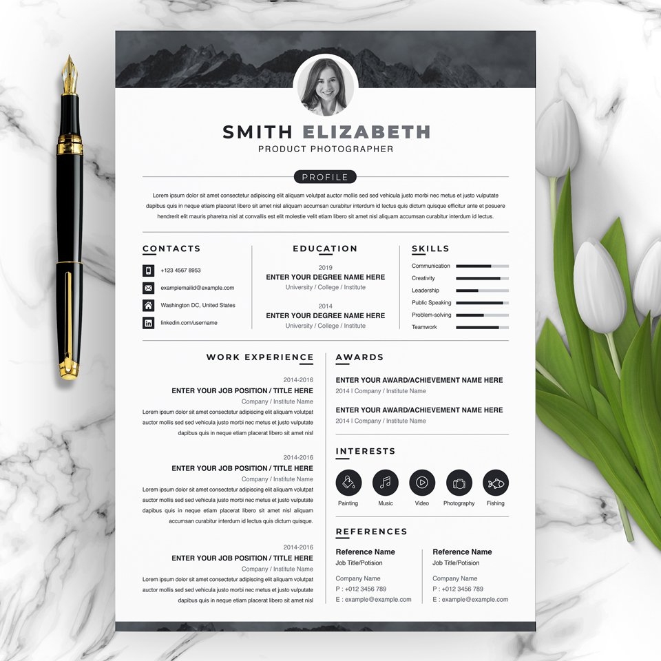 Simple Clean Resume Template MasterBundles