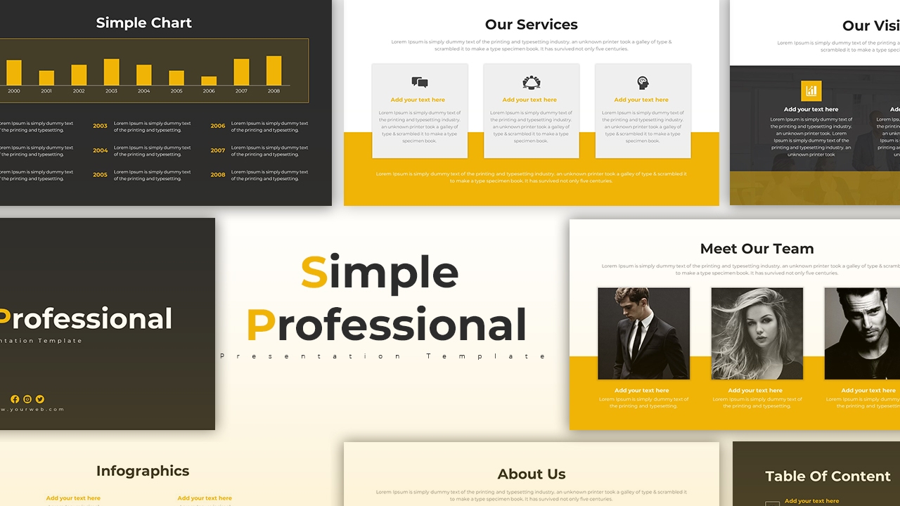 Simple Professional Template For PowerPoint Presentation SlideKit