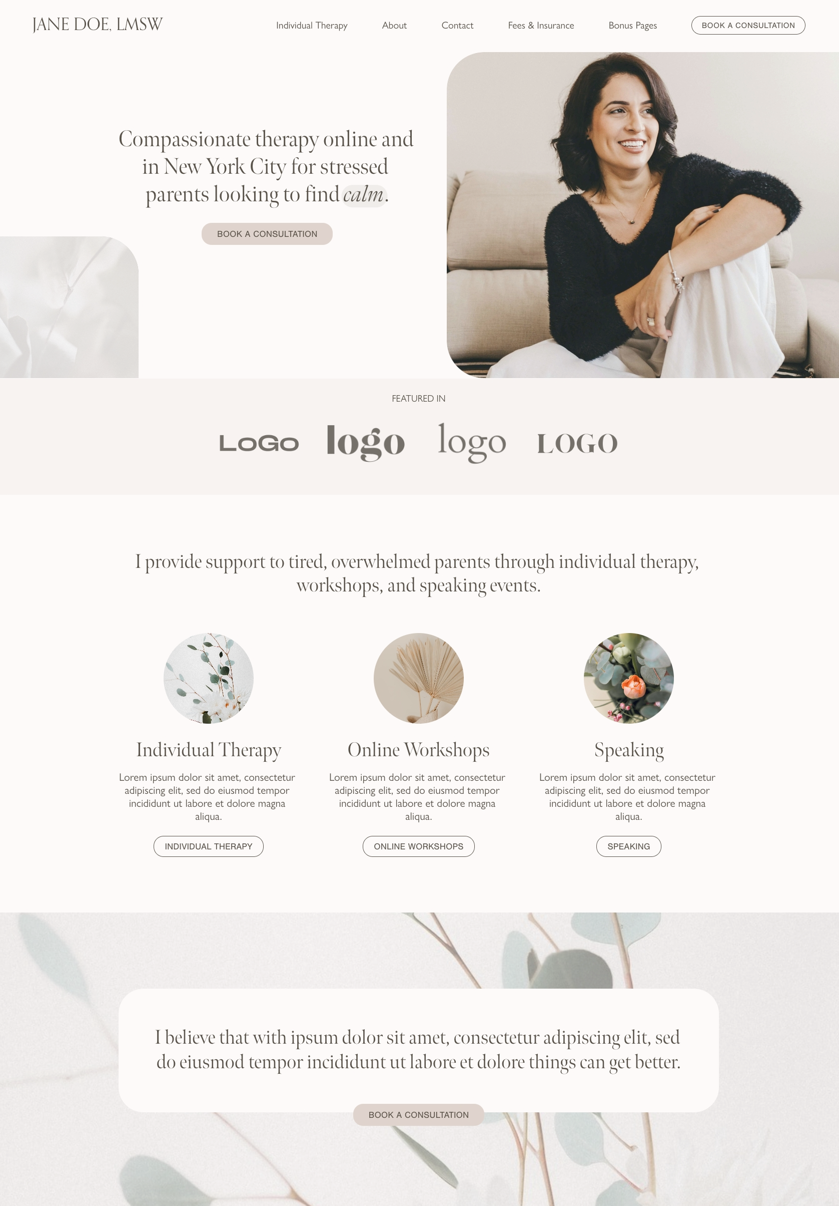 Squarespace Template For Therapists Rebecca Eisner