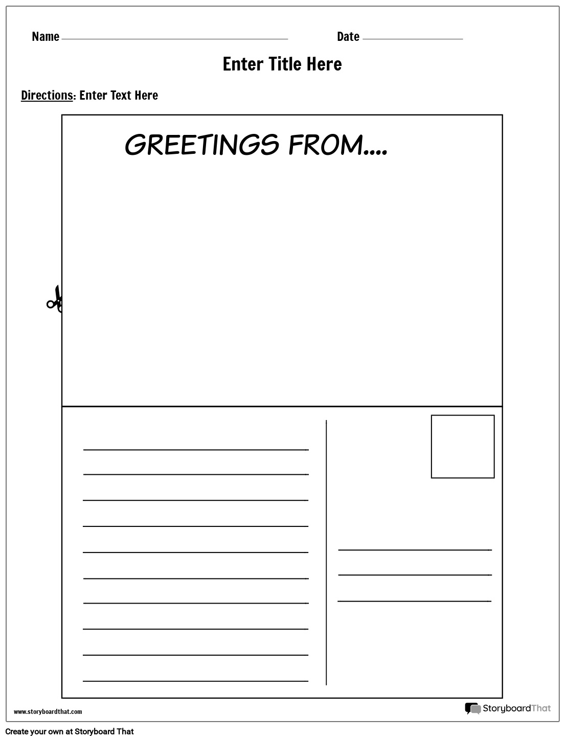 Storyboard That Free Letter Postcard Templates For 2025