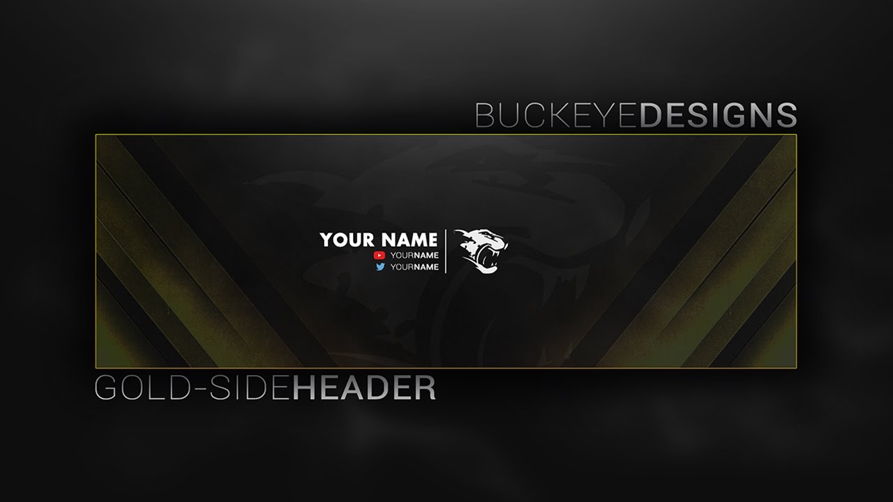 Twitter Header Template 2016 PSD Twitter Header Speed Art Gold Side Header YouTube