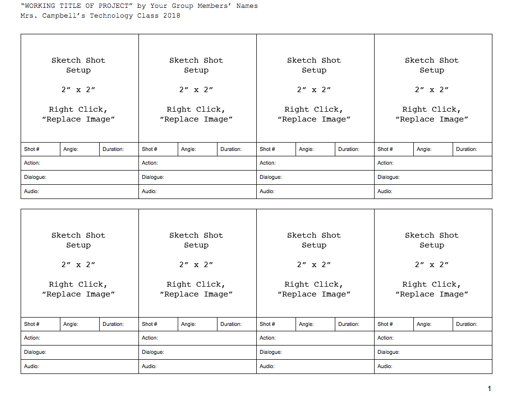 Video Production Documents Storyboard Template And More With Google Docs Adobe Education Exchange