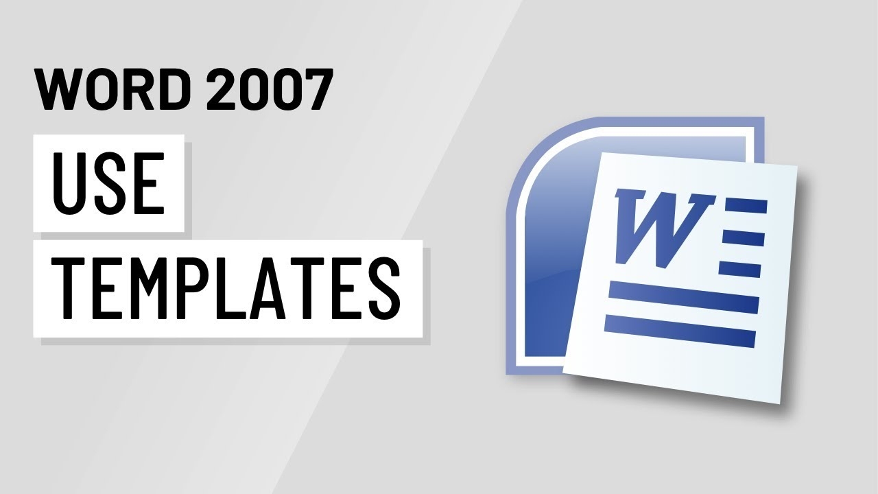 Word 2007 Using Templates YouTube