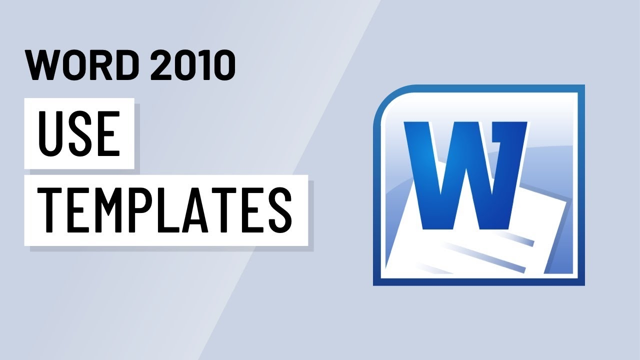 Word 2010 Using Templates YouTube