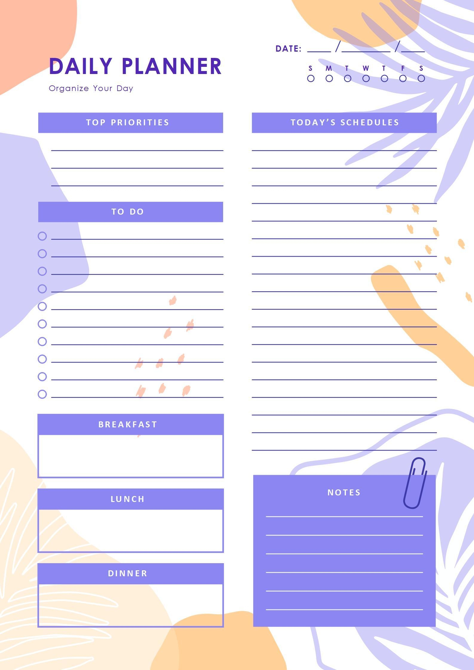 WORD Of Violet Daily Planner docx WPS Free Templates WORD Of Violet Daily Planner docx WPS Free Templates