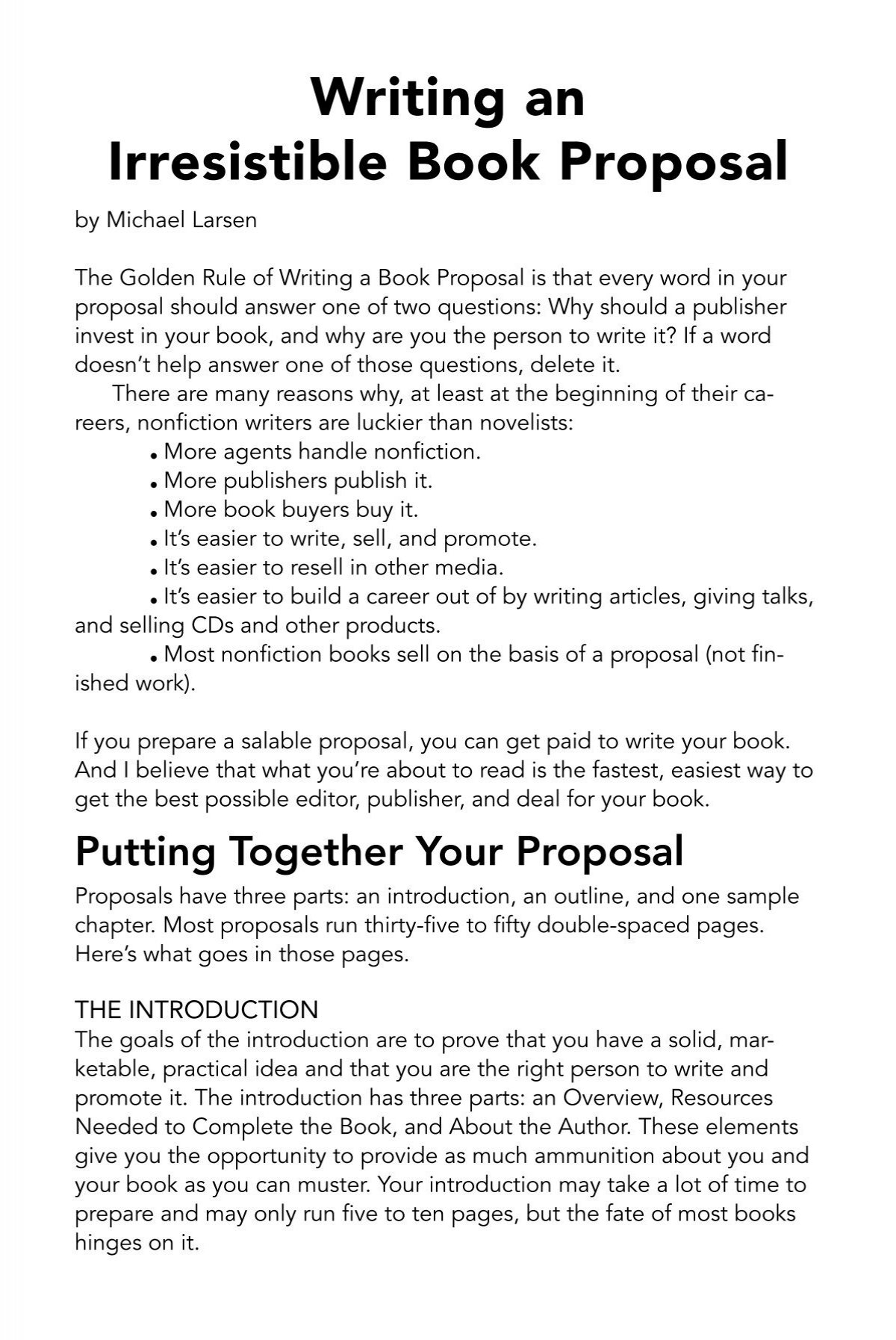Writing An Irresistible Book Proposal Writer s Digest